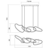  redo 01-2596 - led prigušiva viseća lampa na sajli bias LED/87,4W/230V 3000K crna | Eponuda.com