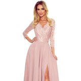 Numoco Elegant long dress with lace neckline | Shoptok.si