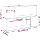 vidaXL Ormar za knjige staro drvo 100x24x63 cm konstruirano drvo | shoptok.hr