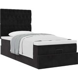 vidaXL Otomanski posteljni okvir z vzmetnicami črn 80x200cm žamet | Shoptok.si