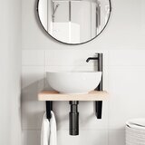  Nosači polica za umivaonik 2 kom crni trapezni čelični | shoptok.hr