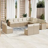 vidaXL 13-dijelni set vrtnih sofa s jastucima poliratan Bež | shoptok.hr