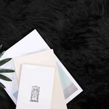  Lažni Ovčji Tepih Crna 80 x 120 cm Poliester | shoptok.hr