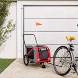 vidaXL Prikolica za bicikl za ljubimce narančasto-siva tkanina/željezo | shoptok.hr
