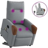 vidaXL Masažni naslanjač s funkcijo vstajanja svetlo sivo blago | Shoptok.si