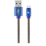  USB 2.0 kabl Premium jeans (denim) Type-C USB cable with metal connectors, 2m, blue, GEMBIRD CC-USB2J-AMCM-2M-BL | Eponuda.ba