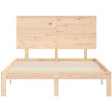  Posteljni okvir z vzglavjem 140x190 cm trden les | Shoptok.si