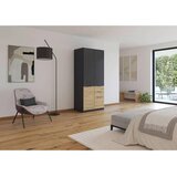 Modern Living Omara Za Oblačila Max, Temno Siva, Barva Hrasta | Shoptok.si