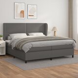 The Living Store Box spring postelja z vzmetnico siva 200x200 cm umetno usnje - Box Spring Postelja, (21515776) Cene