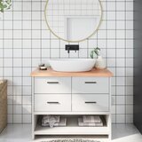  Kupaonska radna ploča svjetlosmeđa 100x50x(2-4) cm masivno drvo | shoptok.hr