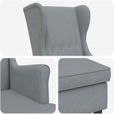  Fotelja s footstoolom 2 kom. Svjetlosiva Tkanina | shoptok.hr