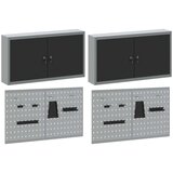  Set ormara s alatima i pločom za alat 6 komada zidno montiran crni metal | shoptok.hr