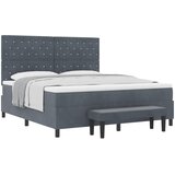  Krevet s opruga kutije Tamno siva 200 x 180 cm Baršun | shoptok.hr
