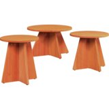 3 Klubska miza 3 pcs Voščeno rjava 49 x 49 x 30 cm Trdna borovina, (5000073419) | Shoptok.si