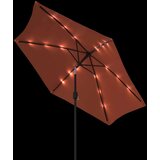  Vrtni suncobran s LED svjetlima i šipkom 300 cm terakota | shoptok.hr