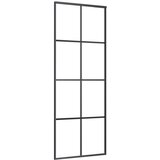 Furnova Drsna vrata iz aluminija in ESG stekla 76x205 cm črna, (21945134) | Shoptok.si