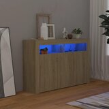 vidaXL Komoda s LED svjetlima boja hrasta sonome 115,5 x 30 x 75 cm Cijene
