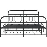  Metalni okvir kreveta uzglavlje i podnožje crni 140x190 cm | shoptok.hr