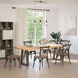  Noge za jedilno mizo v obliki črke V, 2 kosa, naravno jeklo, 60 x (72-73,3) cm, jeklo, (22123813) | Shoptok.si