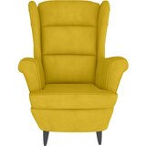  Fotelja s krilnim naslonom i tabureom boja senfa baršunasta | Eponuda.com