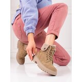 SHELOVET Beige women's trappers insulated with sheepskin coat | Shoptok.si