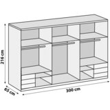 Modern Living Omara Z Drsnimi Vrati Level 36 D, Bela, Barva Hrasta | Shoptok.si