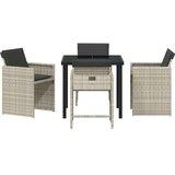 vidaXL 5-delni set vrtnih jedilnih stolov z blazinami svetlo sivega poli ratana | Shoptok.si