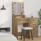 vidaXL Hrastovski stolić Konstruirano drvo 50 x 41 x 135 cm Ogledalo Cijene
