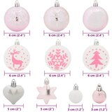  Set Božićnih Ukrasnih Kuglica 40 pcs Bijela i roza Plastika | shoptok.hr