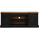 TV omarica - TV stojalo - Televizijska omarica HALDEN 2 drsna vrata črna 150x40x60 cm masivni les, (21699450) | Shoptok.si