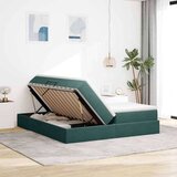  Krevet s madracem i skladištem Tamnozelena 200 x 200 cm Baršun | shoptok.hr