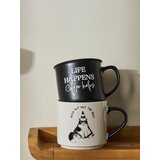 Sinsay Keramička šalica s drškom LIFE HAPPENS Coffee helps | shoptok.hr