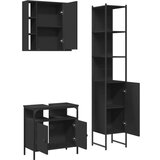  3-dijelni set kupaonskih ormarića crni od konstruiranog drva | shoptok.hr