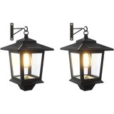 vidaXL Stenska Svetilka with LED Bulb 2 kos Črna 19 x 14 x 25 cm, (5000358772) | Shoptok.si