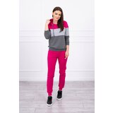 Kesi Set with colorful stripes fuchsia+gray | Shoptok.si