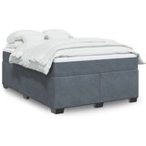  The Living Store Box spring posteljni z vzmetnico temno siv 140x190 cm žamet - Box Spring Postelja, (21457848) Cene