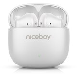 Niceboy beans 4 pop - bežične slušalice, 200 mah + 2x 30 mah, IPX4, bele Cene