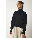 Happiness İstanbul Women's Black Turtleneck Casual Knitwear Sweater