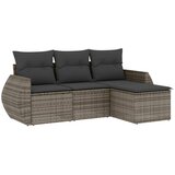  4-dijelni set vrtnih sofa od poliratana s jastucima sivi | shoptok.hr