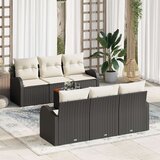  7-dijelni vrtni sofa set s jastučićima Crni poli ratan akacija Cijene