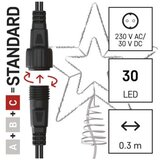  Standarden LED povezovalna božična zvezda, 28,5 cm, zun. in notr., hladna bela | Shoptok.si