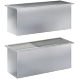  Vrtna posuda za sadnju s LED svjetlom 2 kom. Srebrna - Pocinčani čelik 40 x 100 x 40 cm 2 | shoptok.hr