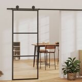  Klizna vrata s 3 panela od stakla ESG i aluminija 76 x 205 cm crna | shoptok.hr