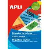 barvne nalepke AP002878 fluo.rumene 210 x 297 mm 1/stran, 20 listov