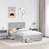 vidaXL Okvir za krevet s ladicama Siva Sonoma 120 x 190 cm - Sivi hrast sonoma 120 x 190 cm | shoptok.hr