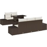  Set vrtnih sofa 6 dijelova Smeđa Ratan Vanjski stol Pravokutni | shoptok.hr