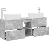  Set ormarića za kupaonicu 3 kom. Betonska siva 136 x 35 x 80 cm | Shoptok.si