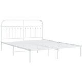  The Living Store Kovinski posteljni okvir z vzglavjem bel 160x200 cm - Posteljni Okvir, (21495789) | Shoptok.si