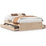 vidaXL Posteljni okvir brez vzmetnice s predali 140x190 cm borovina | Shoptok.si