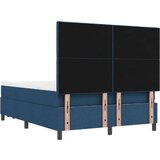  Postelja s škatasto vzmetjo z vzmetnico in klopjo Modra 160x200 cm Tkanina, (22083336) | Shoptok.si